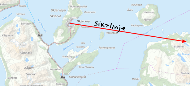 Bulava siktlinje indre havn Skjervøy